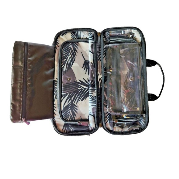 Lug Flatbed Slim Cosmetic Case Bag Metallic Black Travel Cruise Organizer Craft - Picture 14 of 16